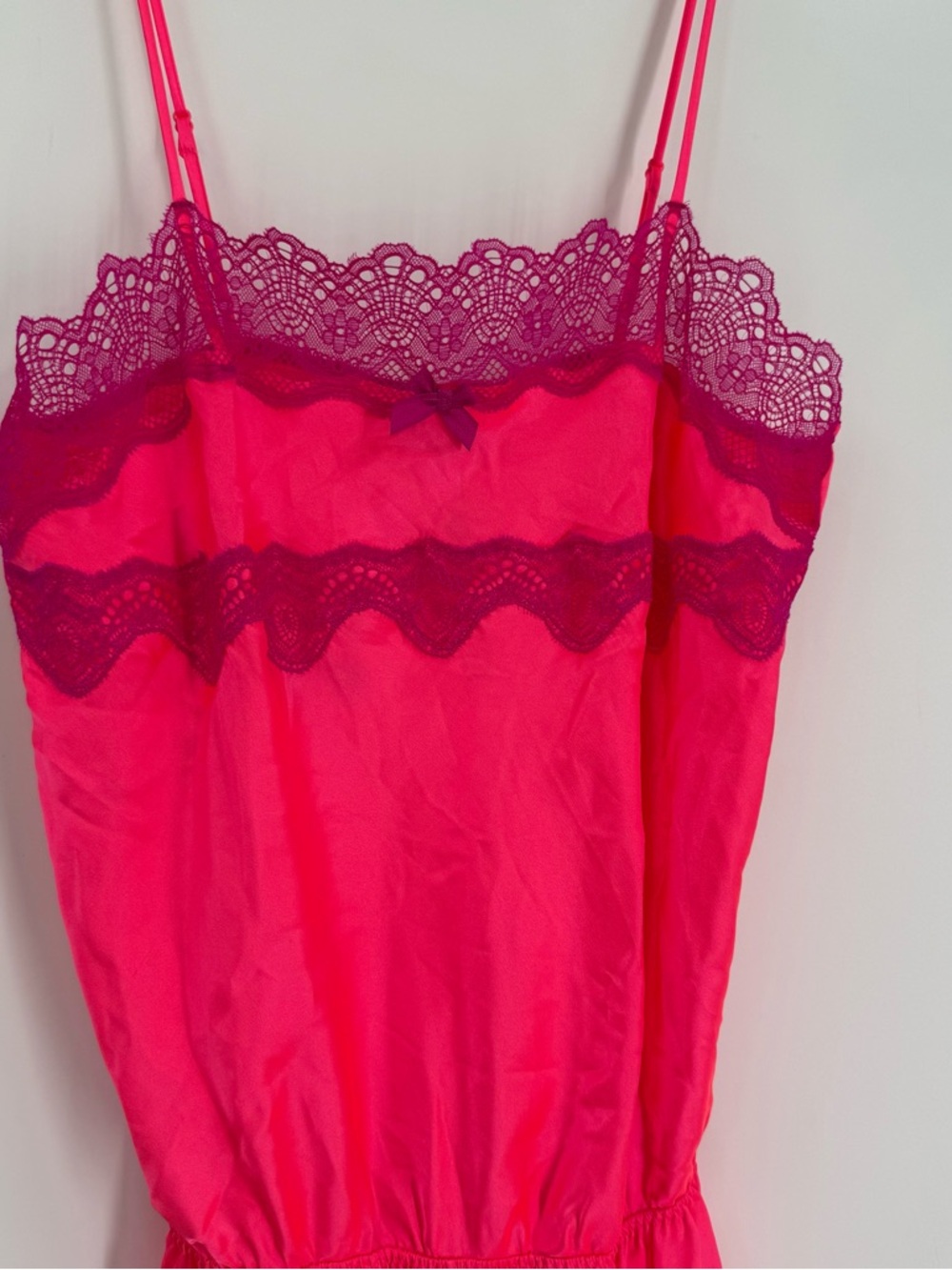 Victorias Secret NWT pink lace silky lingerie romper shorts size Small satin - Picture 4 of 8